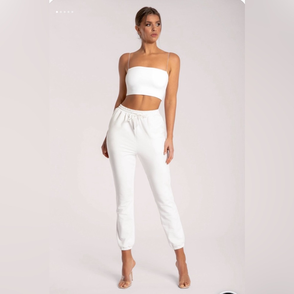 Meshki White Joggers Pants